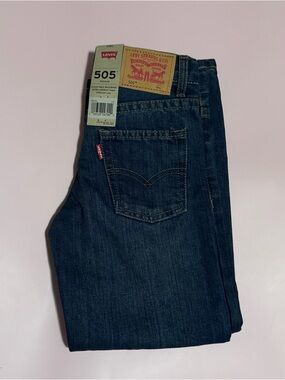 Levi's 505 Straight Leg Boys’s Jeans - Dark Blue Denim 6 Regular
